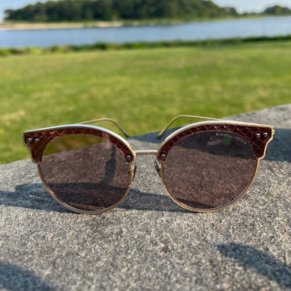 Bottega Veneta BV0210S Gold/Pink Sunglasses